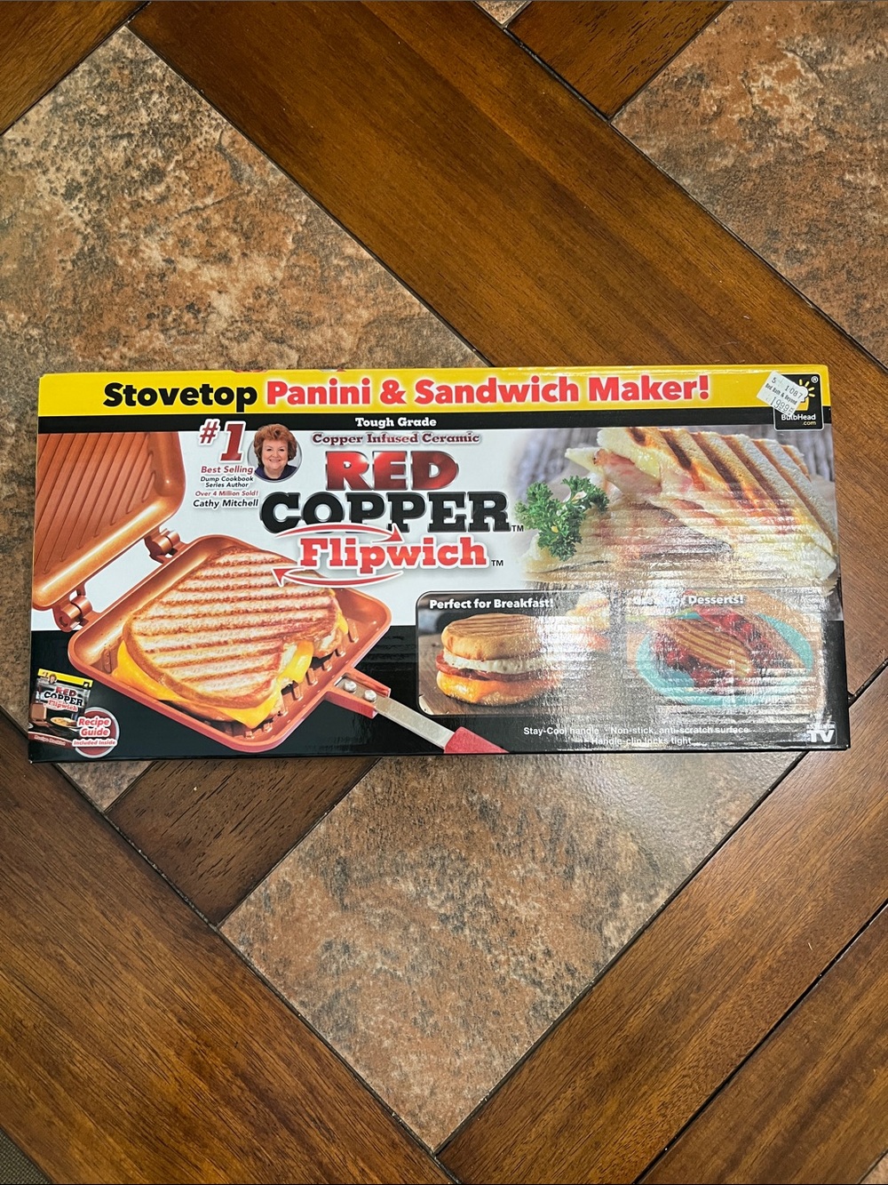 Red Copper Flipwich Stovetop Panini & Sandwich Maker - Red
